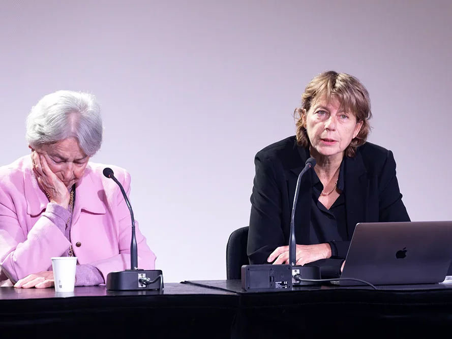 <strong>Conférence de M<sup class="typo_exposants">me</sup> Perrine Simon-Nahum aux côtés de M<sup class="typo_exposants">me</sup> Dominique Schnapper</strong> <small>© IPMF</small>